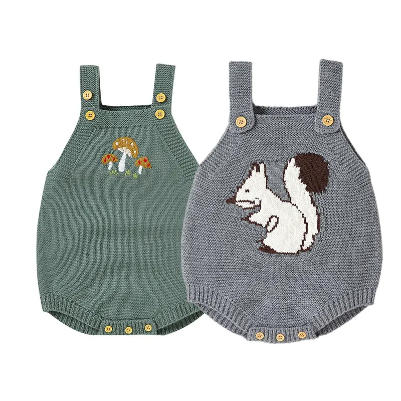 Baby Kleding Gebreide Bodysuit Unisex Baby Boy Rompertjes Groothandel Baby Kleding Jongens 0-3 Maanden Mouwloze Romper Pasgeboren Jumpsuit