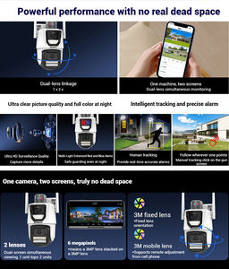 كاميرا مراقبة خارجية لاسلكية JOAREON ICSee بدقة 6 ميجابكسل مع عدستين وخاصية PTZ، واي فاي، صوت ثنائي الاتجاه، كشف الحركة، رؤية ليلية - Product Image 4