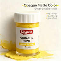 Kit de peinture gouache Kinghan 22 ml, 24 couleurs, couleurs riches, fournitures artistiques pour débutants, création de peinture complète sur toile
