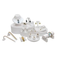 Présentoir à bijoux personnalisé série de présentoirs à bijoux en cuir PU blanc adapté aux colliers de pendentifs bagues de buste