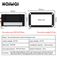 Saklar Sensor sentuh induktif cermin pintar 12V 5A 60W, enam fungsi multifungsi dengan musik & tampilan waktu menampilkan fitur kunci