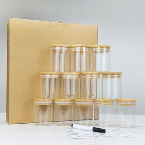 12 Pack <b>Glass</b> Storage <b>Container</b> Set EPE Foam Protected Box Pack 6oz 200ml Small Spice Jar with Bamboo Airtight Lids and Labels - Product Image 2