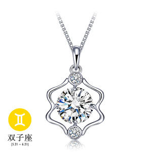 Collier <span class=keywords><strong>horoscope</strong></span> naturel avec diamants, bijoux en argent sterling 925, pendentif du zodiaque - Product Image 5