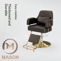 Fauteuil de Salon Commercial Moderne avec Fonction Pivotante et Réglable en Hauteur, Matériaux Métalliques Épaissis, Idéal pour la Permanente et la Coloration des Cheveux, avec Accoudoirs – Vente Flash