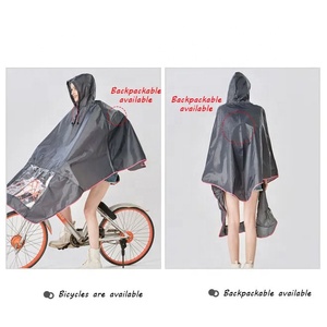 Poncho Antipioggia Leggero e Portatile per Bicicletta, Unisex, in Poliestere 210T con Rivestimento in PU, Mantella Impermeabile Riutilizzabile con Cappuccio per Ciclismo - Product Image 2