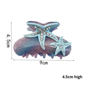 Fermaglio per Capelli Serie Oceano con Stella Marina e Strass, Cielo Stellato Subacqueo, Lusso Leggero, Fatto a Mano in PVC, Accessorio per Capelli da Donna Jinhua - Product Image 5
