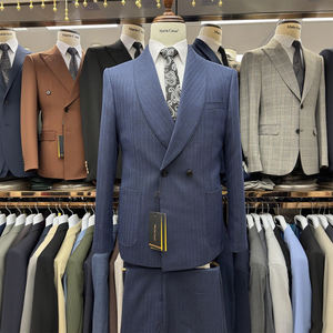 Costumes de Mariage de Luxe pour Hommes, Faits Main et Sur Mesure, Ensemble 2 Pièces avec Veste Droite, Pantalon à Braguette Zippée, Tenue Formelle pour le Marié, Taille Plus Européenne - Product Image 2