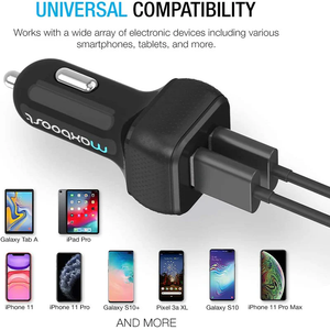 Wholesale 12W QC2.0 2-Port High Speed Electric USB <b>Car</b> Charger for iPad for <b>Tablets</b> - Product Image 2