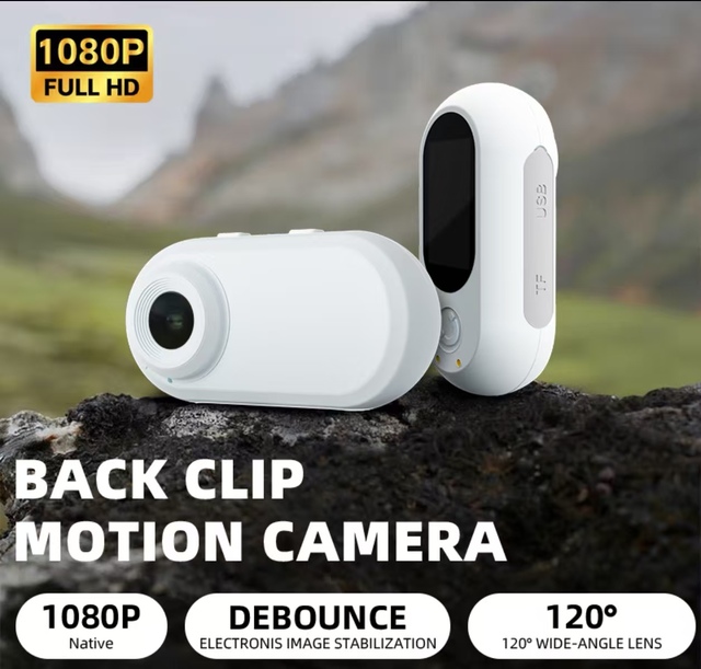 LA10 Mini Action Sports Camera with TF Card 1080p HD Pet Perspective & Motion Tracking Back Clip Design