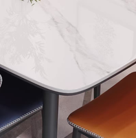 Ensemble table et chaises en pierre, design rectangulaire convertible, style italien, finition brillante, luxe léger, minimaliste