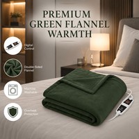 Couverture Chauffante Vert Forêt Double Face en Flanelle 200x150cm, Contrôle Numérique, Chaude et Sûre, Vente en Gros Direct Usine