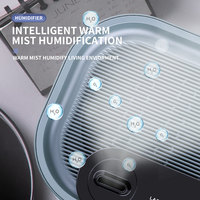 Humidificateurs pour chambre Humidificateurs à brume froide et chaude à ultrasons, diffuseur d'huiles essentielles avec télécommande Capacité de 4L