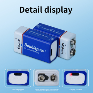 Packs de batteries lithium-ion Doublepow 5400mWh 9V avec port de charge USB Type C pour jouets et bateaux - Product Image 3