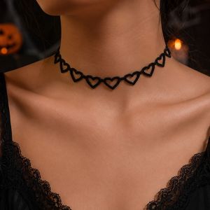 <b>Cross</b>-border dark-themed heart-shaped leather choker necklace/gothic neck <b>chain</b>/Lolita style necklace/collar for women - Product Image 1