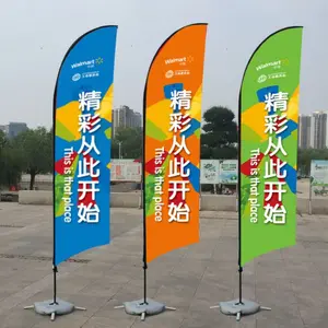 New Product Promotional Advertising Custom Feather Tear Drop Banner Beach Flag Sublimation Open Feather Flag With Pole Kit