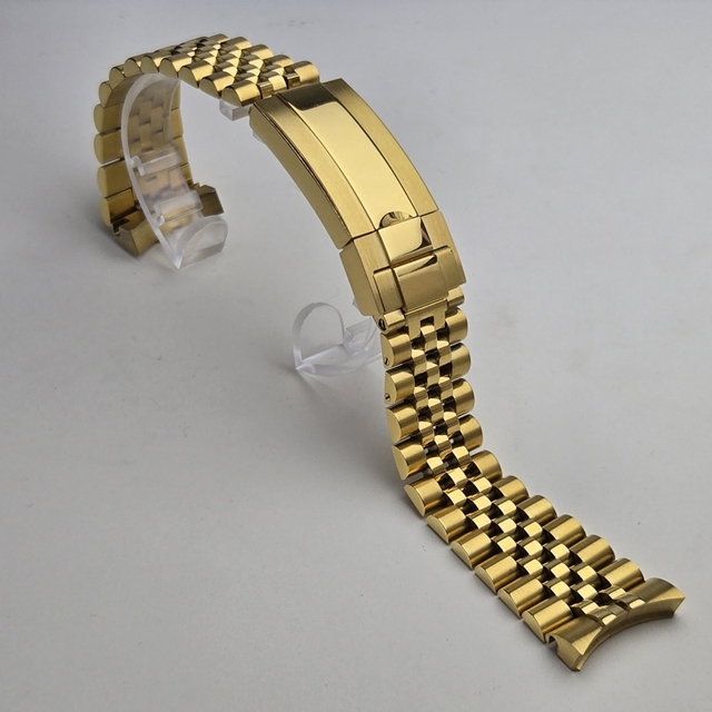 20mm Silver Gold Rose Gold Black Sub Stainless Steel Watch Band Folding Buckle Fit Mechanical Jubilee Strap Bracelet