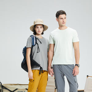 170gsm élastique glace-soie basket-ball t-shirt résistant au soleil respirant col rond à manches courtes Logo personnalisé course t-shirt impression - Product Image 4