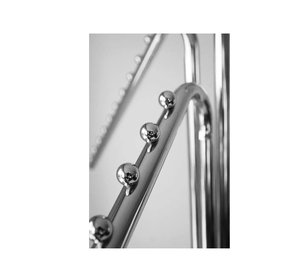 Nhiệm vụ nặng nề quần áo xoắn ốc Treo Kim Loại hiển thị với bốn cánh tay may Móc áo Giá điều chỉnh chiều cao - Product Image 5