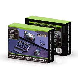 Wired 4-in-1 Mobile Gaming Combo Mix Lite Converter RGB One-Hand <b>Keyboard</b> Gaming <b>Mouse</b> for Android FPS Games Plug <b>and</b> Play - Product Image 1