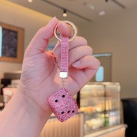 Nouvel Arrivage Porte-clés Pendentif Dés Entièrement Sertis de Strass, Design Tendance et Attrayant, pour Sac, Voiture, DIY, en Cristal et Strass