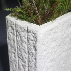 Jardinière rectangulaire autoportante en fibre de verre de style nordique pour extérieur, design <span class=keywords><strong>imitation</strong></span> <span class=keywords><strong>pierre</strong></span> extra-large - Product Image 4