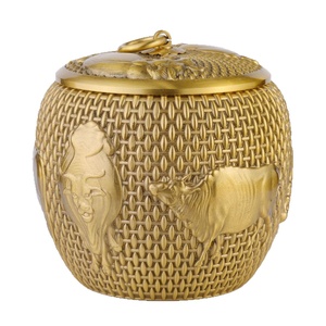 Yuanbao du zodiaque chinois, coq, décoration de bureau à domicile, porte-bonheur et Ruyi, Yuanbao en cuivre, coq doré, générateur de richesse - Product Image 1