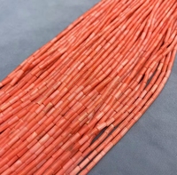 Perles de corail de bambou marin teintes en colonne, à faire soi-même, 2x7mm, longueur environ 40cm