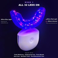 Appareil de soins bucco-dentaires à usage domestique 460nm bleu 660nm rouge 850nm NIR, 3 modes de thérapie par photobiomodulation pour le soin des gencives et le blanchiment des dents, OEM ODM