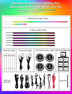 Iluminación Ambiental Interior LED de 256 Colores para <span class=keywords><strong>Mercedes</strong></span> Benz Clase V W447 <span class=keywords><strong>Vito</strong></span> 2014-2023, Accesorios para Auto - Product Image 5