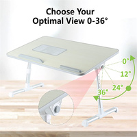 Support d'ordinateur portable réglable pour lit avec ventilateur de refroidissement, table pliable pour ordinateur portable, bureau réglable en hauteur et en angle – Offre Spéciale