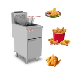 Friggitrice commerciale da cucina professionale OEM friggitrice a gas naturale autoportante in acciaio inossidabile friggitrice commerciale per ciambelle di pollo