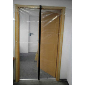 Porte à fermeture éclair en plastique souple PE étanche à l'humidité Protection contre la poussière Moulage par soufflage <span class=keywords><strong>Film</strong></span> étirable Transparent 1.2m X 2.2m pour usage domestique - Product Image 2