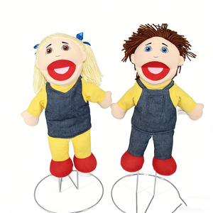 Muñecos ventriloquios personalizados de tela suave para niños y niñas con zapatos rojos, set de enseñanza para el aula, personaje humano para el aula infantil - Product Image 3