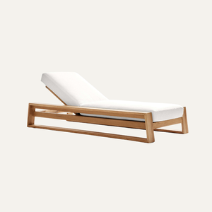 Tumbona Moderna de Lujo Aurelia, Portátil, de Madera de Teca, para Uso en Exteriores, Piscina, Jardín, Hotel, Material de Mimbre y Ratán - Product Image 1