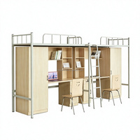 Lit superposé en métal Zoshine avec bureau et armoire intégrés pour dortoir universitaire – Vente en gros usine de mobilier scolaire