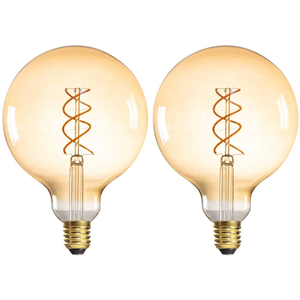 <span class=keywords><strong>Ampoule</strong></span> LED spirale vintage style Edison, lampe à <span class=keywords><strong>filament</strong></span> <span class=keywords><strong>ancienne</strong></span> 5W E27 Globe G125 ambre, <span class=keywords><strong>ampoule</strong></span> à intensité variable - Product Image 3
