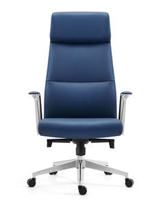 लक्जरी ब्लू पु चमड़े का उच्च बैक स्विस कार्यालय कुर्सी गर्म बिक्री आधुनिक डिजाइन घर उपयोग कुर्सी - Product Image 1