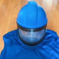 Casque de sableuse Casque de sablage à alimentation d'air sûre avec protecteur de capot de sablage de protection d'épaule pour le sablage équipé w