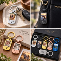 Porte-clés photo personnalisé en acier inoxydable, impression numérique rectangulaire, plusieurs couleurs, souvenir tendance, OEM ODM