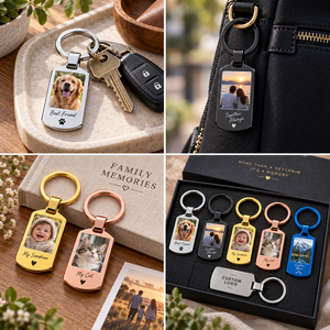 Porte-clés photo personnalisé en acier inoxydable, impression numérique rectangulaire, plusieurs couleurs, souvenir tendance, OEM ODM - Product Image 3