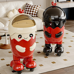 <span class=keywords><strong>Poubelle</strong></span> mignonne avec <span class=keywords><strong>couvercle</strong></span> à bascule amovible, <span class=keywords><strong>poubelle</strong></span> pour chambre d'enfant, <span class=keywords><strong>poubelle</strong></span> en plastique, <span class=keywords><strong>poubelle</strong></span> à papier avec roulettes - Product Image 4