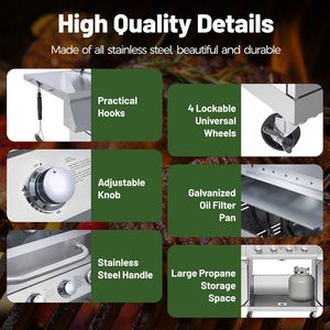 Îlot de barbecue au gaz en acier inoxydable de haute qualité pour cuisine extérieure et jardin - Product Image 6