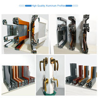 Porte coulissante en aluminium avec verre trempé à rupture de pont thermique 6063-T5, certifiée CE, vente en gros, taille personnalisée, directement de l'usine