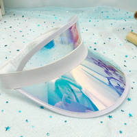 Pare-soleil de qualité laser en plastique de protection UV Chapeau adulte transparent Tornasol Protect Pvc Beach Pare-soleil Cap