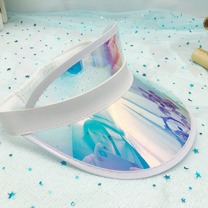 Visera de Plástico Transparente para Adultos, Visera Solar de Calidad Láser, Protección UV, Protección de PVC, para Playa - Product Image 2