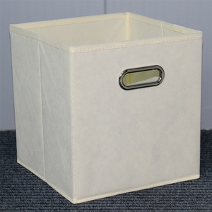 Contenedores de cubo de tela no tejida plegables OEM ODM Asas de <span class=keywords><strong>metal</strong></span> Caja de almacenamiento de cubo plegable de tela para el hogar de cocina - Product Image 6