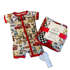 Radyatör Springs yürüyor yenidoğan erkek kız kısa kollu bambu Rayon bebek Shortie <span class=keywords><strong>2</strong></span> yolları Zip pamuk bebek Bodysuit battaniye - Product Image 1