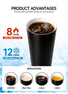 Taza <span class=keywords><strong>de</strong></span> Viaje <span class=keywords><strong>de</strong></span> Café con Aislamiento al Vacío <span class=keywords><strong>de</strong></span> Acero Inoxidable con Logotipo Personalizado, Diseño Moderno, Termo Portátil para Café y Bebidas Frías con Doble Tapa - Product Image 2