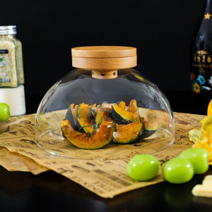 Cubierta de Vidrio Ahumado Resistente al Calor para Postres de Cocina Molecular, <span class=keywords><strong>Gourmet</strong></span> Ahumado con Asa, Juego de Bandeja de Madera - Product Image 5