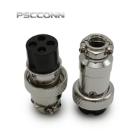 Connecteur circulaire PSCCONN série GX GX16, 2, 3, 4, 5, 6, 7, 8, 9, 10 broches, métallique, fileté, industriel, droit, pour aviation